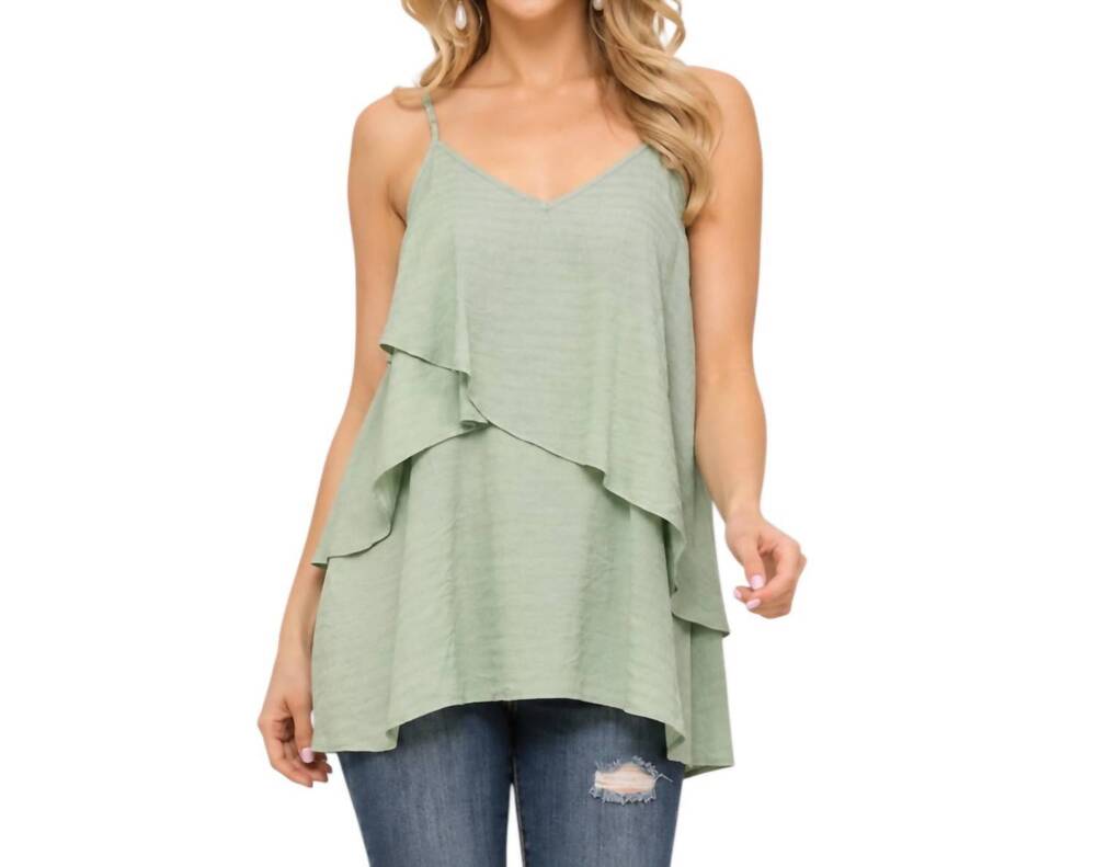 NEW GIGIO layer by layer tank top in dusty mint
